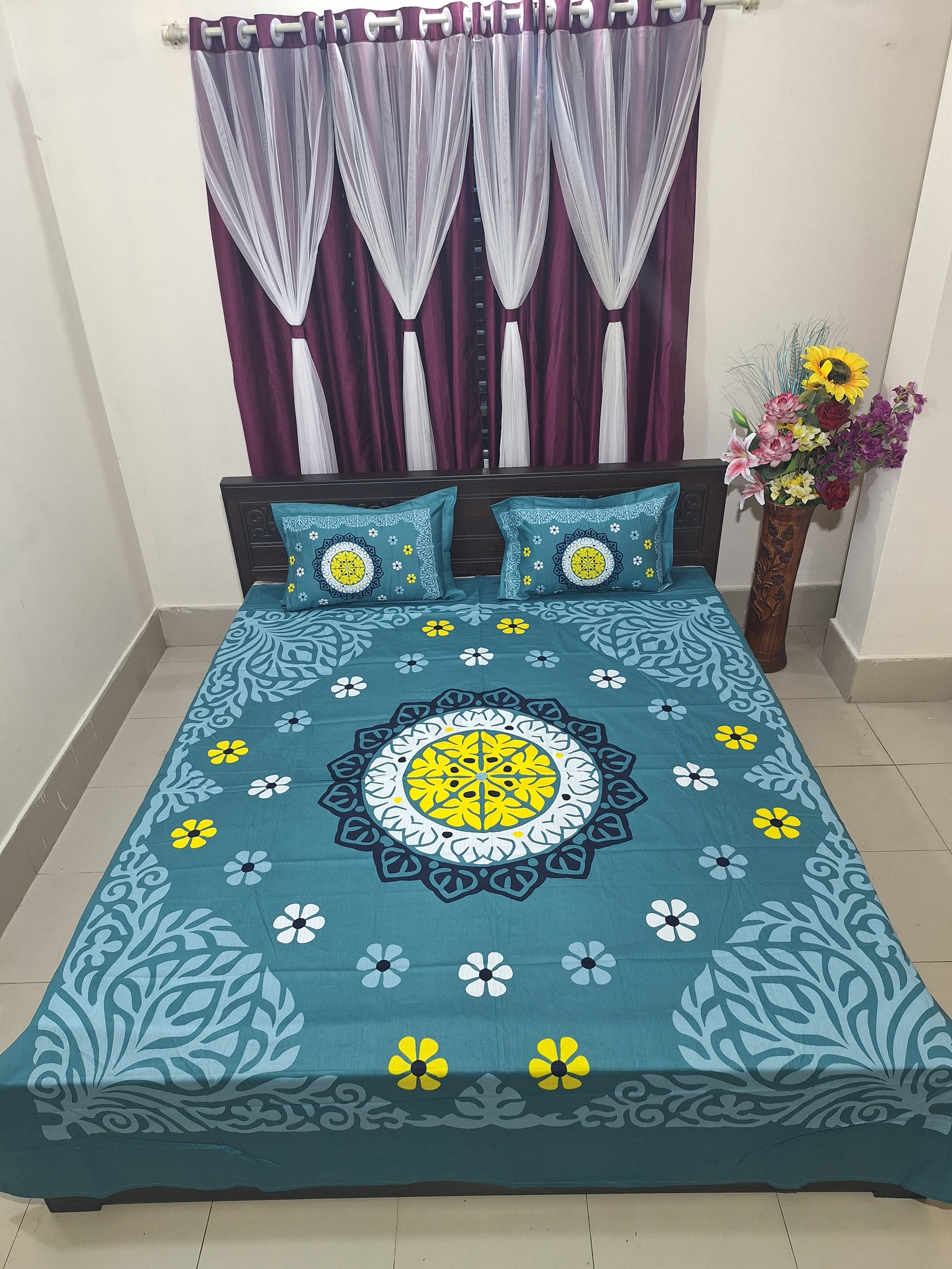 HD Printed Premium Panel Bedsheet