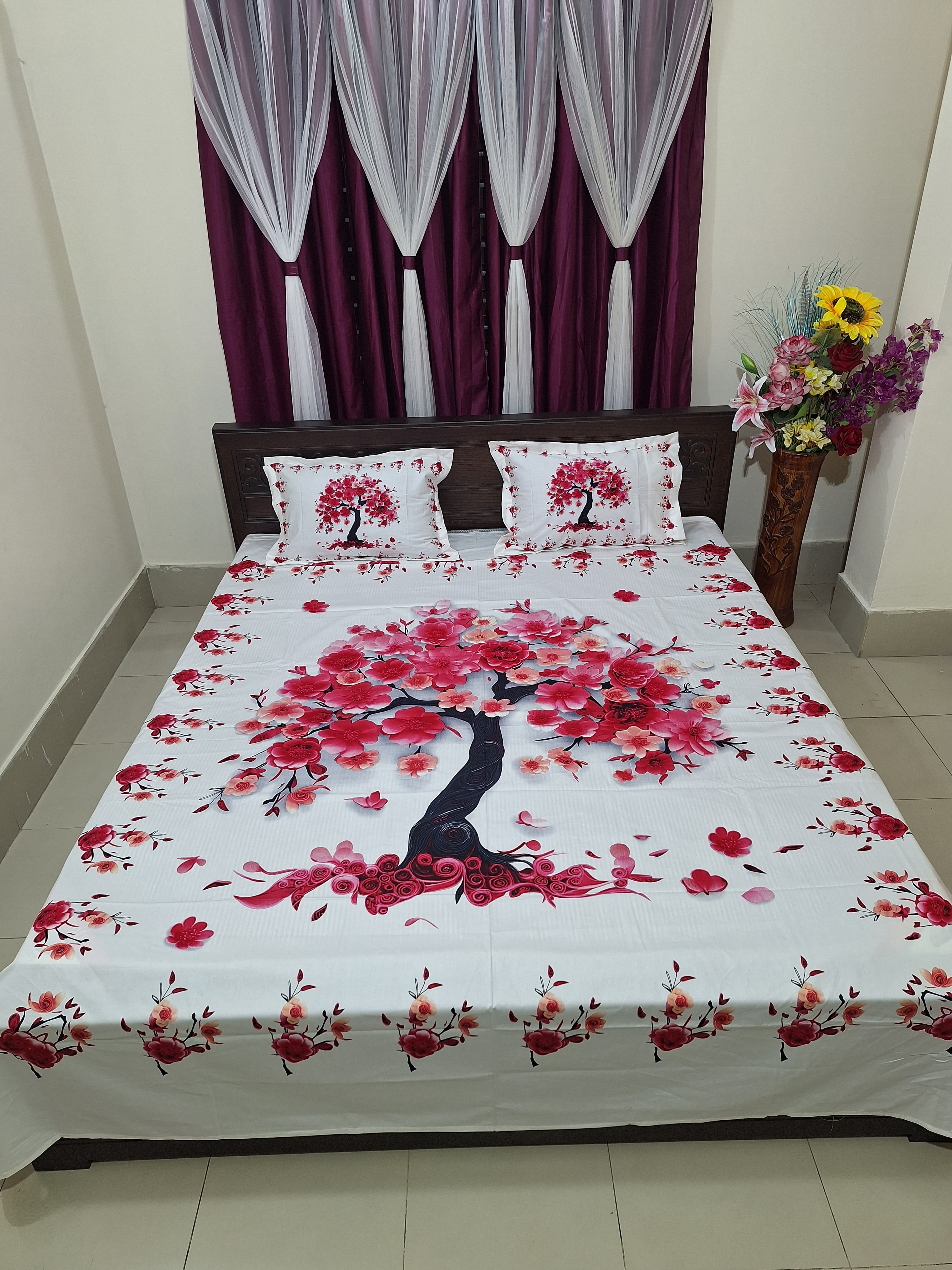 HD Printed Premium Panel Bedsheet