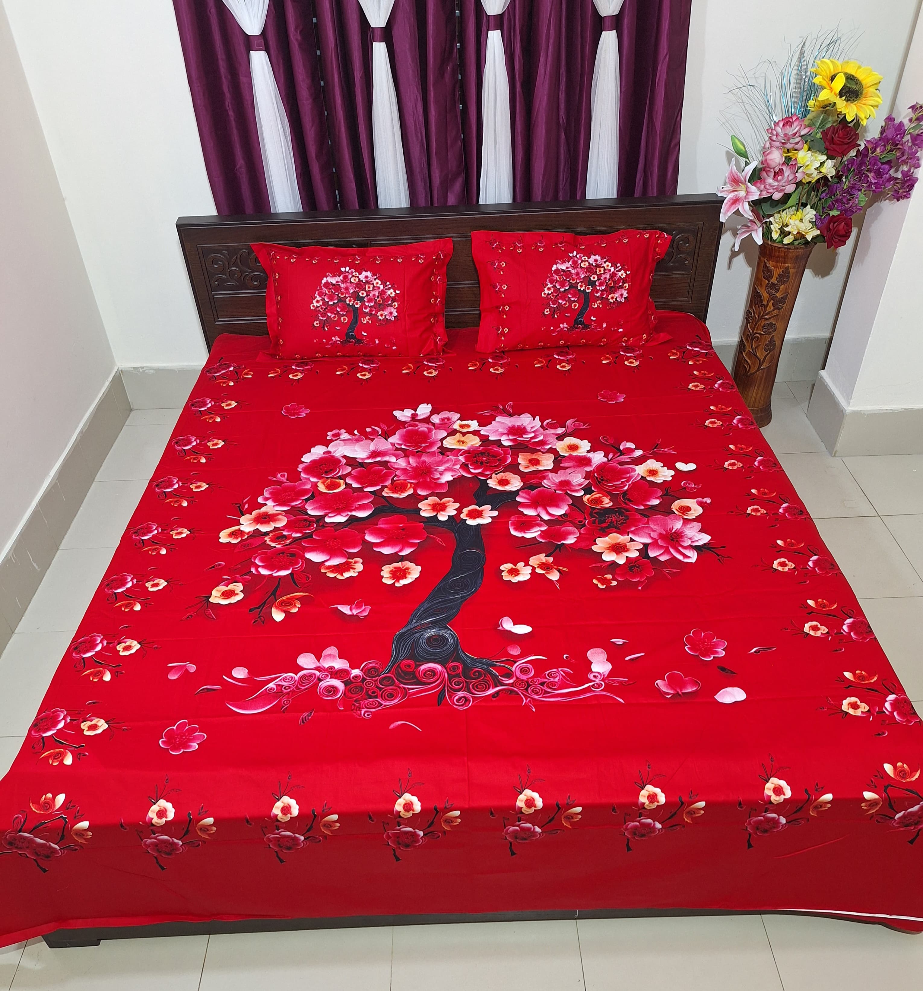 HD Printed Premium Panel Bedsheet