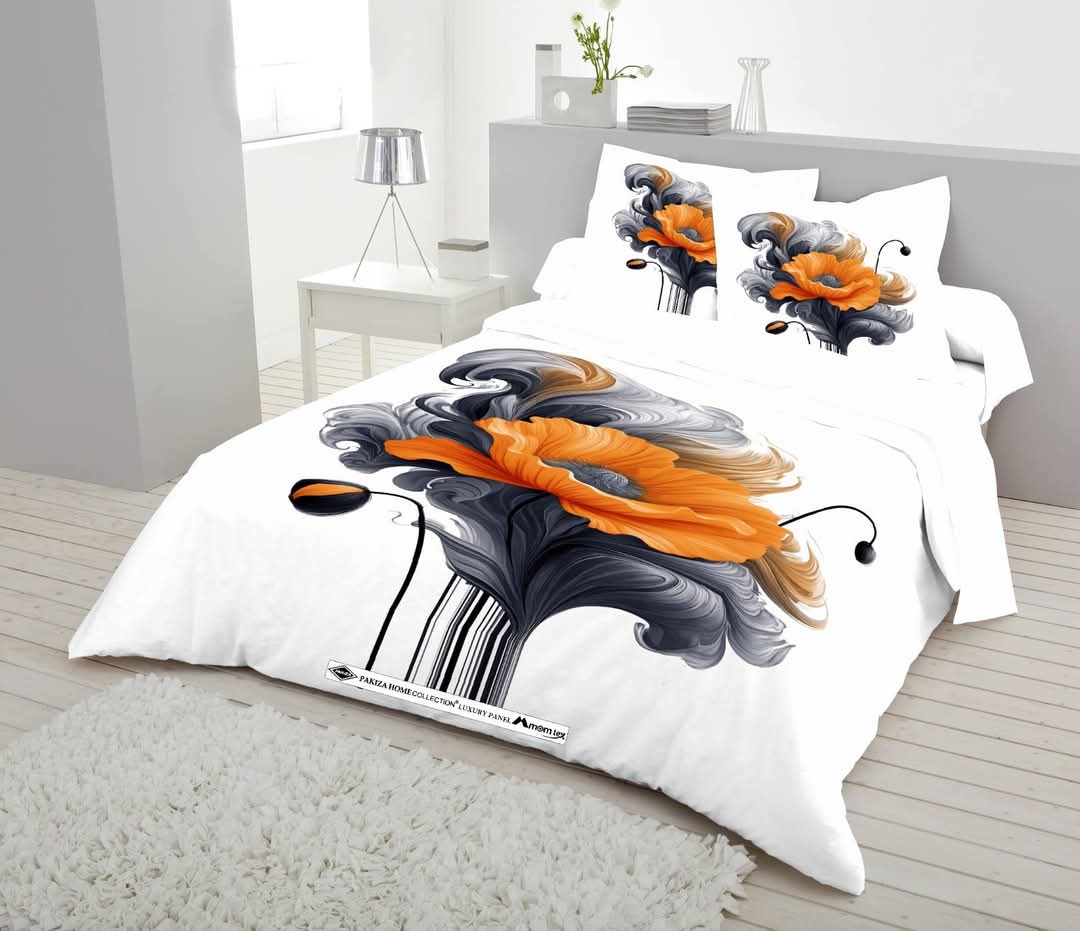HD Printed Premium Panel Bedsheet